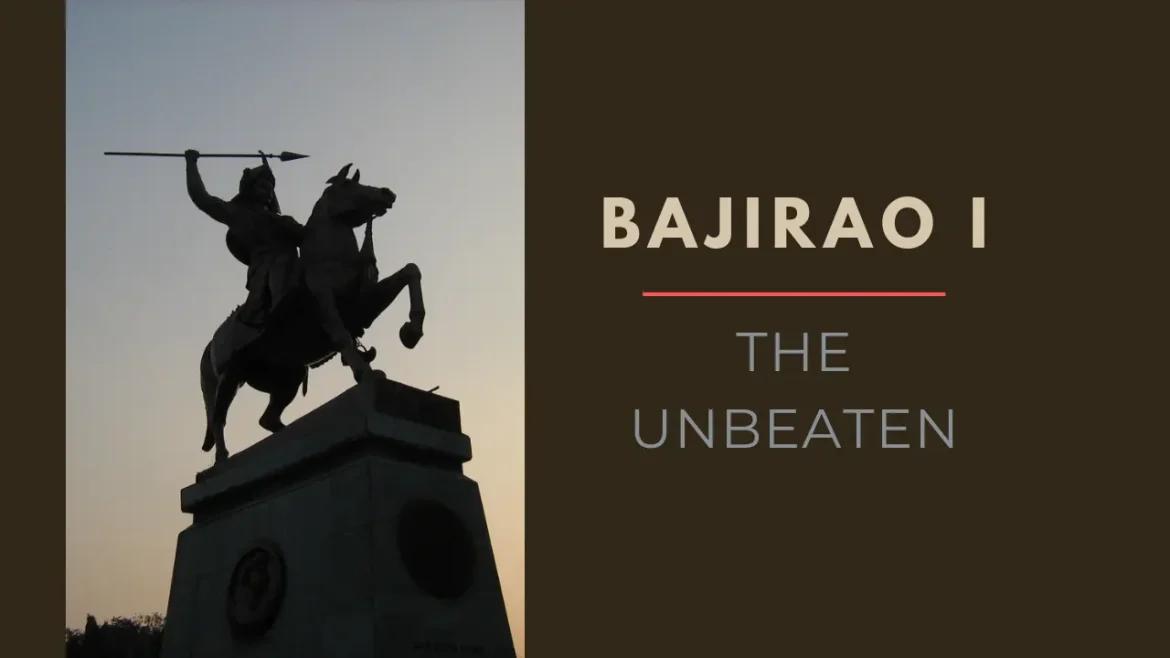 Silhouette of Peshwa Bajirao I statue on horseback at Shaniwar Wada