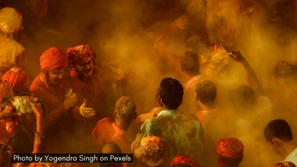 People celebrating Holi in Punjab India.