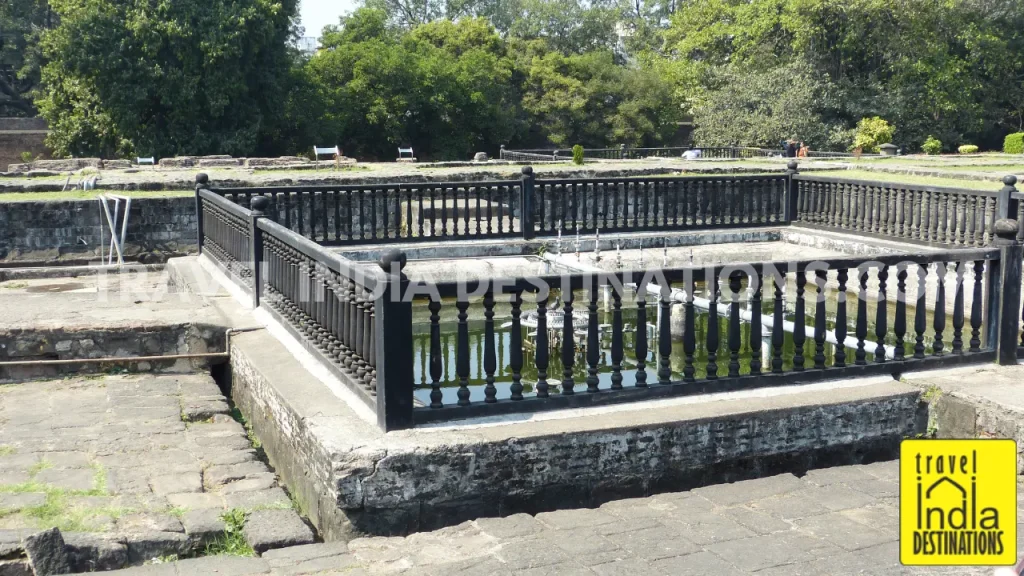One of the main palace fountains at Shaniwar Wada in Pune.