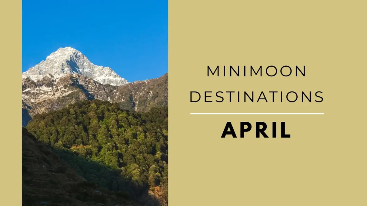 A shot of snow-capped mountains along with lush green area on the lower side in Dharamshala, one of the best minimoon places in April in India.