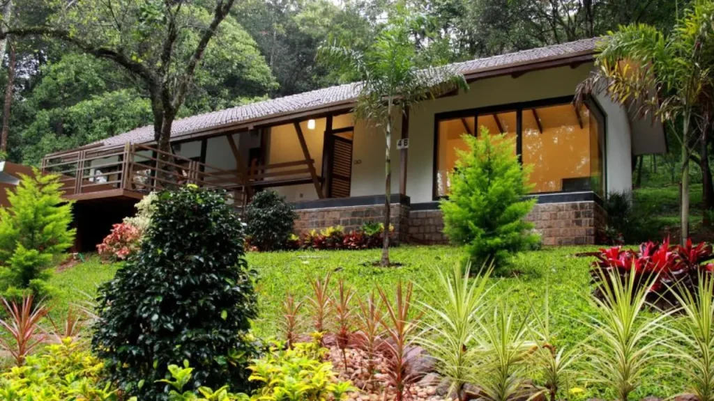 Exteriors of The IBNII Eco Luxury Resort in Coorg, one of the best budget properties for minimoon in May in India.