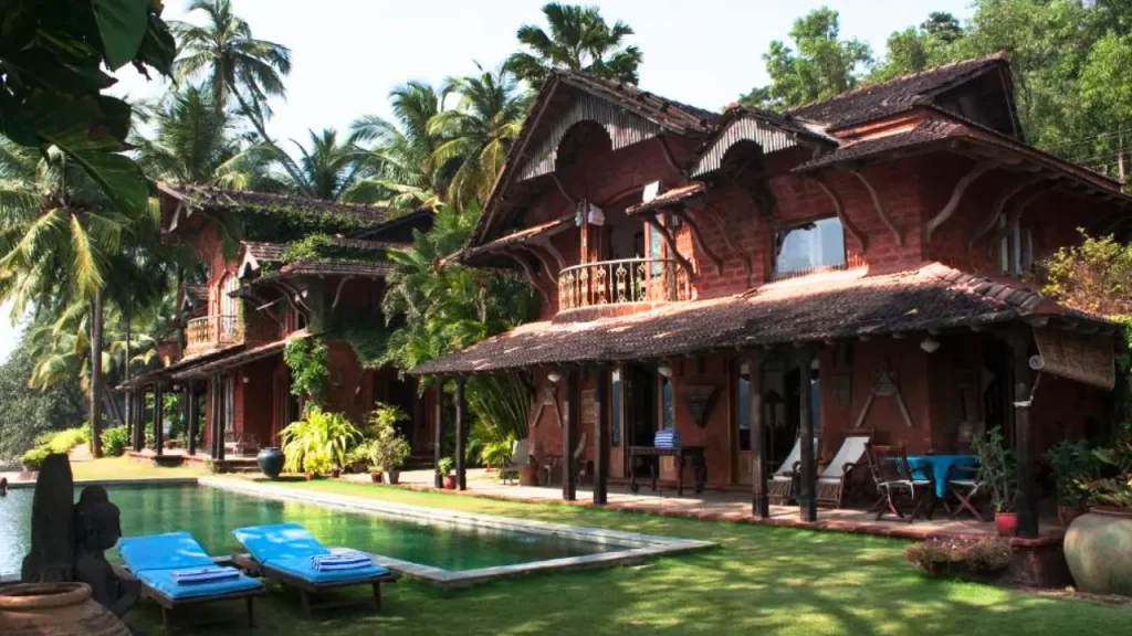 Exteriors of Ahilya By the Sea, a four-star luxury property, one of the best couple hotels in Goa.