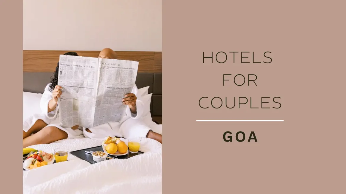 A picture of couple reading a newspaper in one of the hotels in Goa.