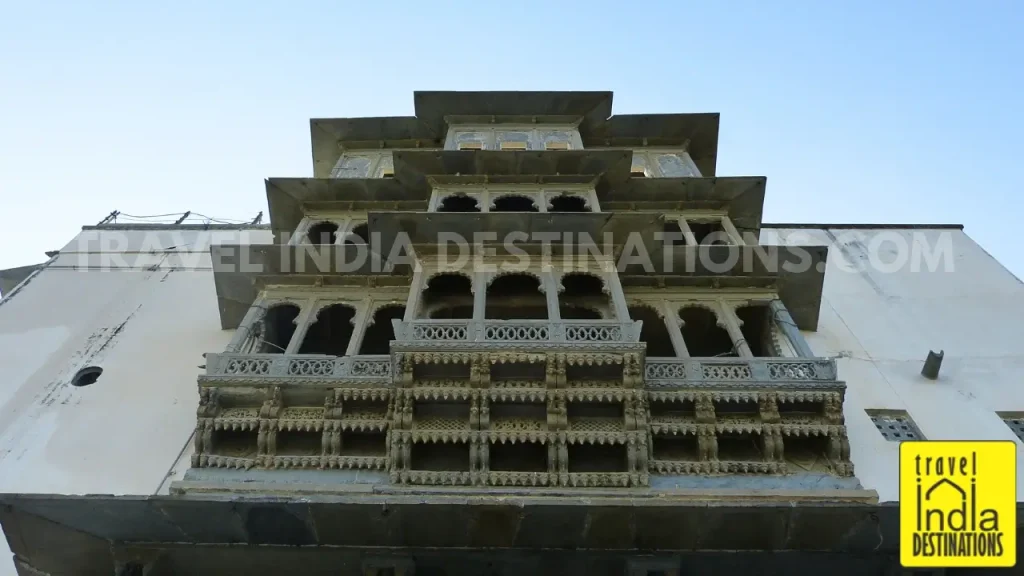 A picture of intricately designed jharokhas at Sajjangarh Monsoon Palace in Udaipur.