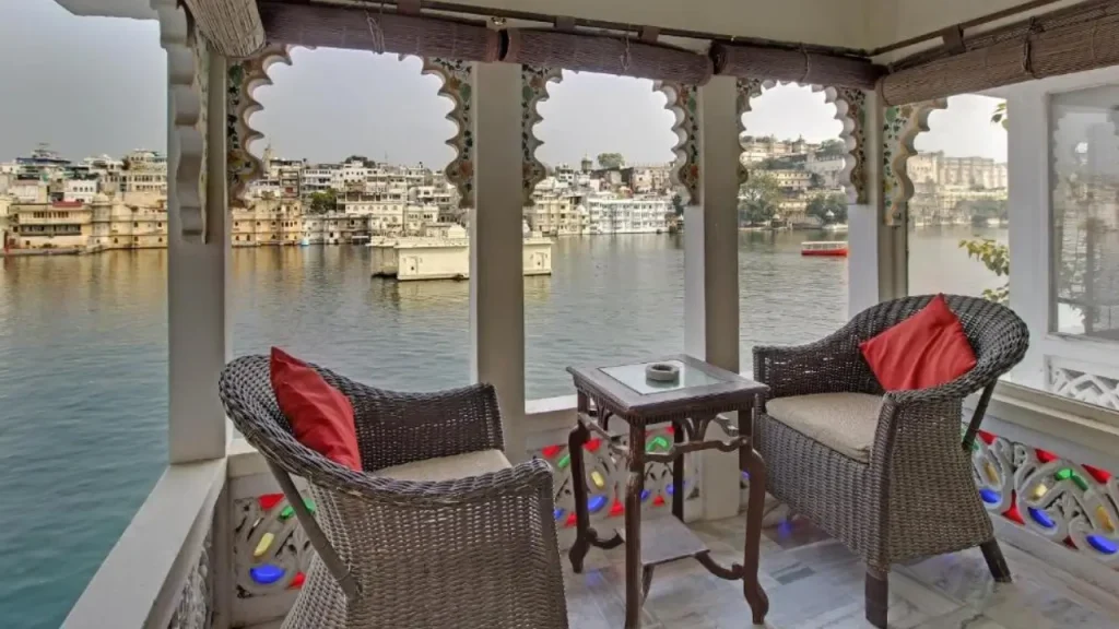 A shot of Lake Pichola from the balcony of one of the rooms at Lake Pichola Hotel.