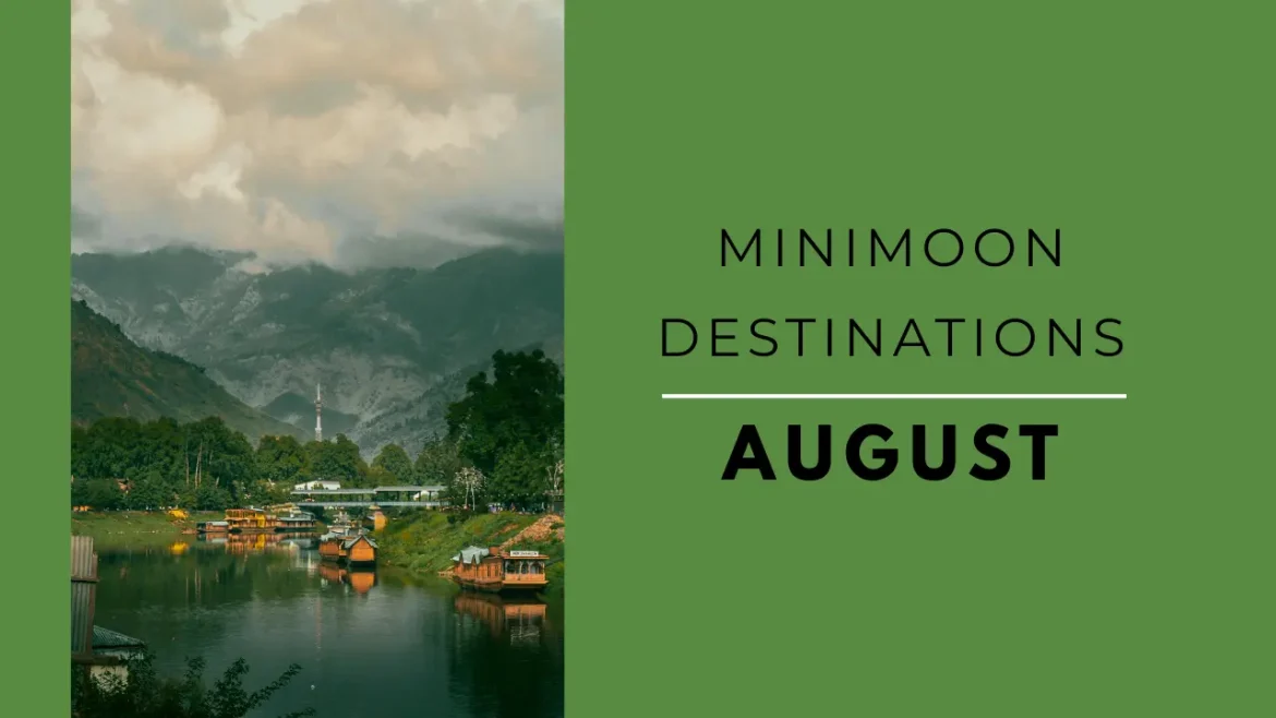 A shot of houseboats in Srinagar, Kashmir one of the best minimoon destinations in August in India.