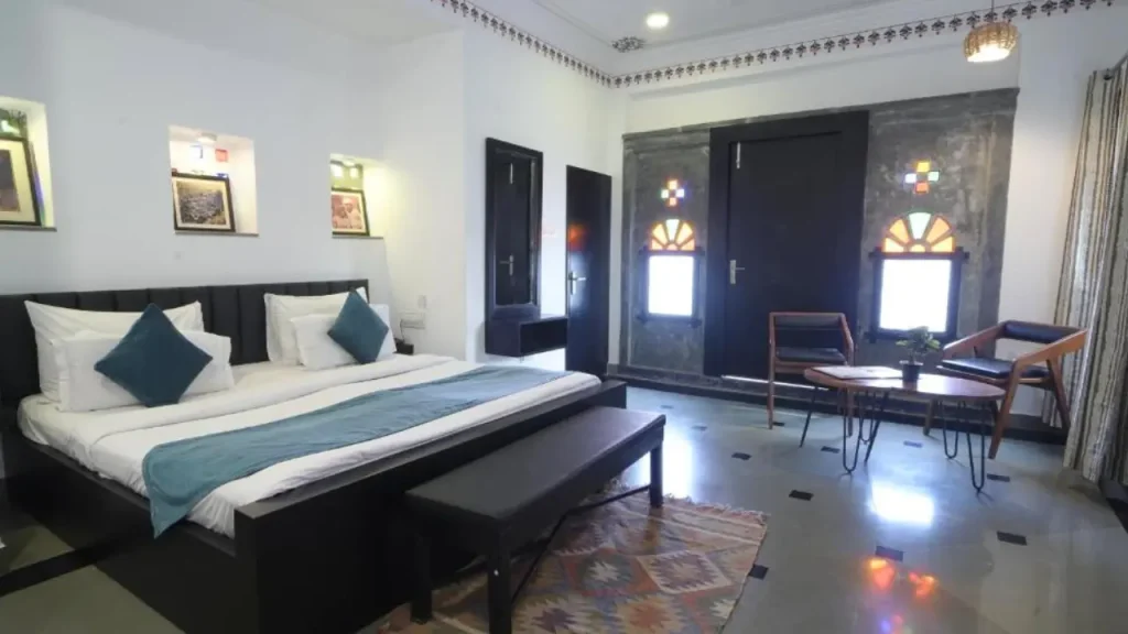 Simple interiors of Executive Suite at Hotel Banjara Heritage, one of the best budget hotels in Udaipur.